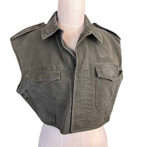 German Sturm Vest Size L Army Green Altered Shortened Military Wear READ - Picture 9 of 10